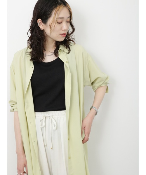 Samansa Mos2 blue（サマンサモスモスブルー）の「ランダムテレコタンクトップ（タンクトップ・レディース・ブラック/オフホワイト/ブルー・MEDIUM/LARGE）」の7枚目の写真