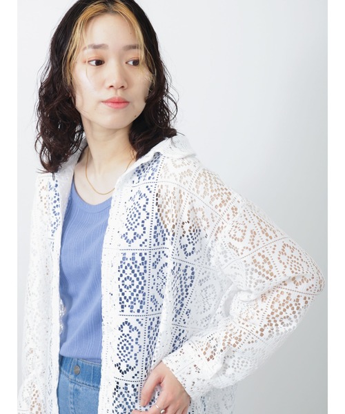 Samansa Mos2 blue（サマンサモスモスブルー）の「ランダムテレコタンクトップ（タンクトップ・レディース・ブラック/オフホワイト/ブルー・MEDIUM/LARGE）」の9枚目の写真