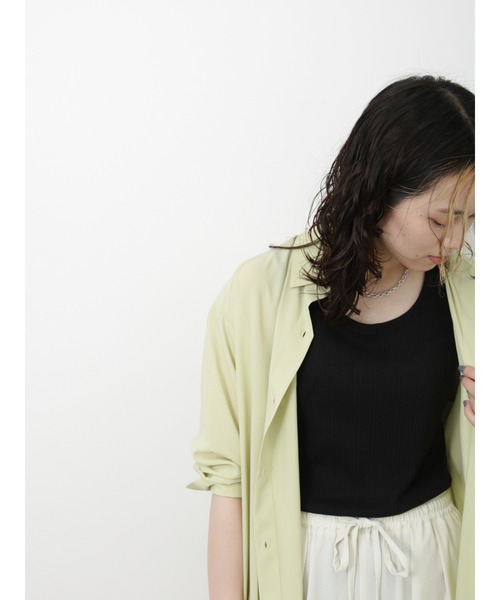 Samansa Mos2 blue（サマンサモスモスブルー）の「ランダムテレコタンクトップ（タンクトップ・レディース・ブラック/オフホワイト/ブルー・MEDIUM/LARGE）」の20枚目の写真