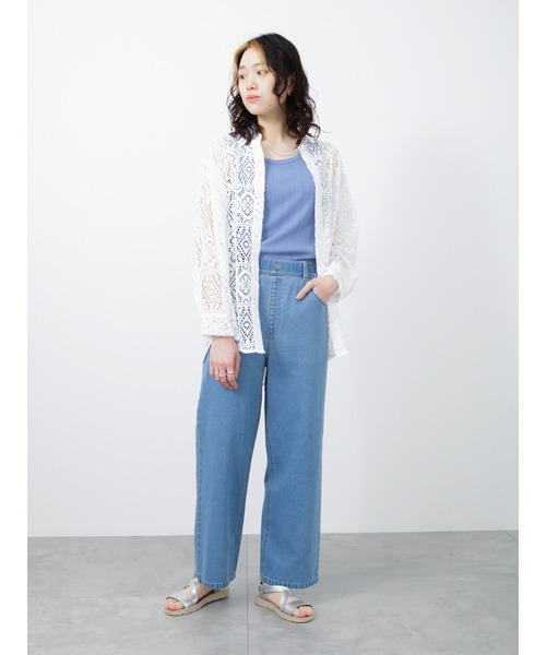 Samansa Mos2 blue（サマンサモスモスブルー）の「ランダムテレコタンクトップ（タンクトップ・レディース・ブラック/オフホワイト/ブルー・MEDIUM/LARGE）」の22枚目の写真