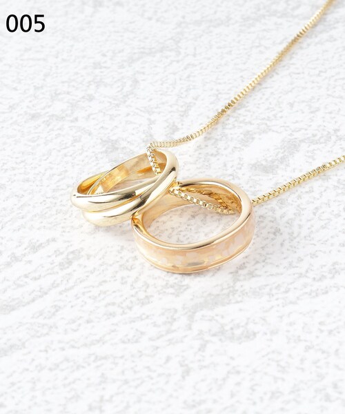 SHOO・LA・RUE（シューラルー）の「◆シェルリングスライダーネックレス（ネックレス・レディース・ピンクゴールド/ゴールド/シルバー・00）」の9枚目の写真