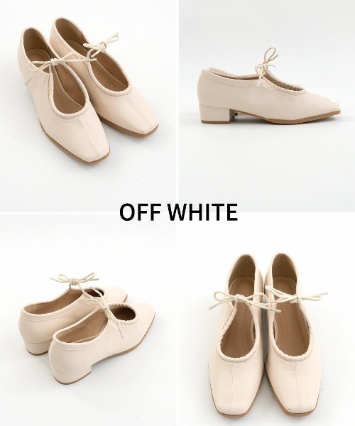 Fabby fabby（ファビィーファビィー）の「シャーリングリボンスクエアシューズ（その他シューズ・レディース・オフホワイト/ベージュ/ブラック・SMALL/MEDIUM/LARGE）」の19枚目の写真