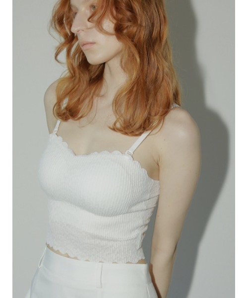 AMAIL(アマイル)の「Lace pat cami(キャミソール・レディース・ホワイト/ブラック・FREE)」の4枚目の写真