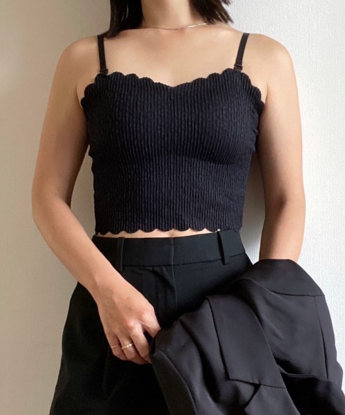 AMAIL(アマイル)の「Lace pat cami(キャミソール・レディース・ホワイト/ブラック・FREE)」の12枚目の写真