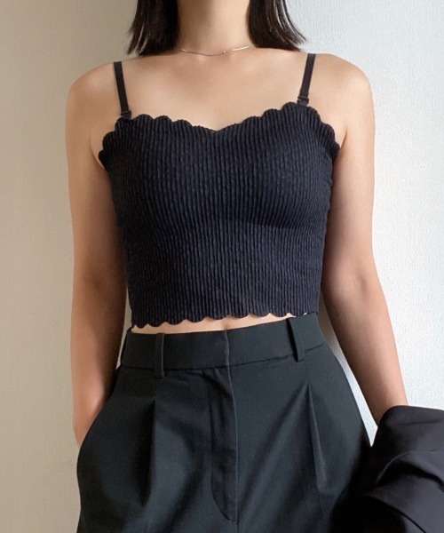 AMAIL(アマイル)の「Lace pat cami(キャミソール・レディース・ホワイト/ブラック・FREE)」の13枚目の写真