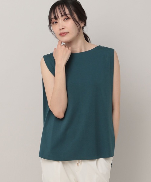 Elura（エルーラ）の「ドレスアップノースリーブTシャツ（Tシャツ/カットソー・レディース・ブラック/ホワイト/グリーン/グレイッシュベージュ・LARGE/MEDIUM/SMALL）」の4枚目の写真