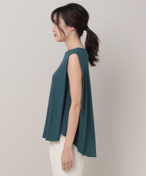 Elura（エルーラ）の「ドレスアップノースリーブTシャツ（Tシャツ/カットソー・レディース・ブラック/ホワイト/グリーン/グレイッシュベージュ・LARGE/MEDIUM/SMALL）」の10枚目の写真