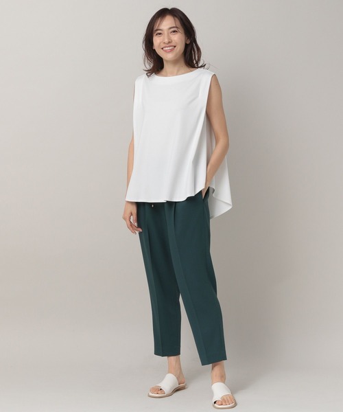 Elura（エルーラ）の「ドレスアップノースリーブTシャツ（Tシャツ/カットソー・レディース・ブラック/ホワイト/グリーン/グレイッシュベージュ・LARGE/MEDIUM/SMALL）」の15枚目の写真