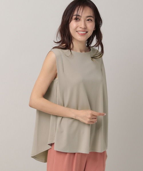 Elura（エルーラ）の「ドレスアップノースリーブTシャツ（Tシャツ/カットソー・レディース・ブラック/ホワイト/グリーン/グレイッシュベージュ・LARGE/MEDIUM/SMALL）」の17枚目の写真