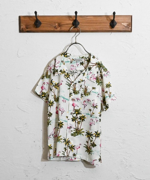 Anytime Songs（エニータイムソングス）の「アロハシャツ（シャツ/ブラウス・キッズ・オフホワイト/ブラック系その他3/ネイビー/ホワイト系その他/ブラック系その他2/ブラック系その他/ホワイト系その他5/ホワイト系その他2/ブラック/ホワイト系その他4/ホワイト系その他3/ネイビー系・140/150/160）」の3枚目の写真