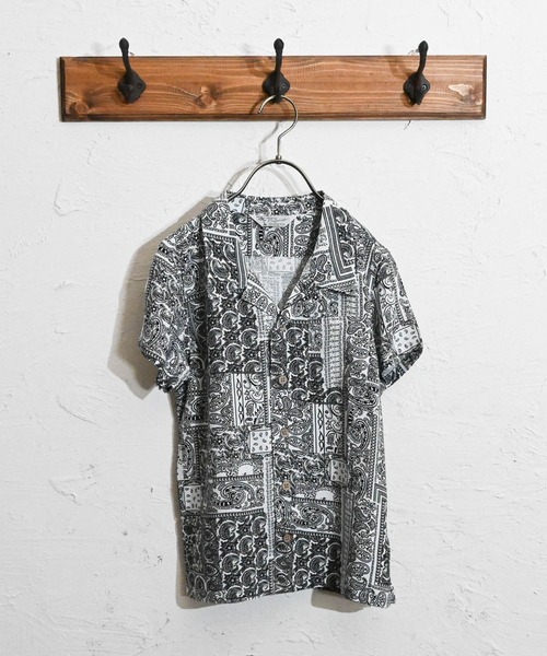 Anytime Songs（エニータイムソングス）の「アロハシャツ（シャツ/ブラウス・キッズ・オフホワイト/ブラック系その他3/ネイビー/ホワイト系その他/ブラック系その他2/ブラック系その他/ホワイト系その他5/ホワイト系その他2/ブラック/ホワイト系その他4/ホワイト系その他3/ネイビー系・140/150/160）」の6枚目の写真