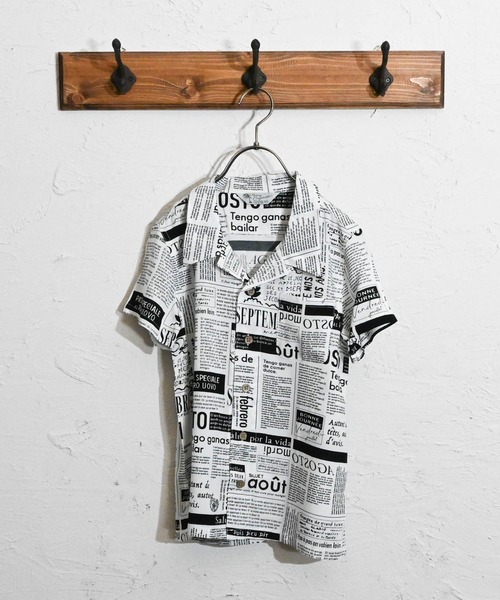 Anytime Songs（エニータイムソングス）の「アロハシャツ（シャツ/ブラウス・キッズ・オフホワイト/ブラック系その他3/ネイビー/ホワイト系その他/ブラック系その他2/ブラック系その他/ホワイト系その他5/ホワイト系その他2/ブラック/ホワイト系その他4/ホワイト系その他3/ネイビー系・140/150/160）」の7枚目の写真