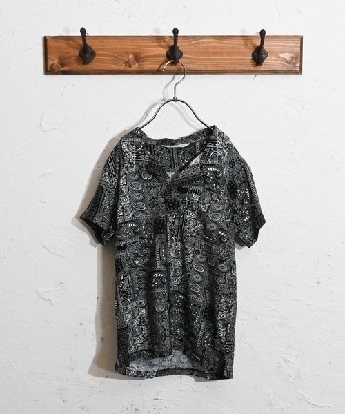 Anytime Songs（エニータイムソングス）の「アロハシャツ（シャツ/ブラウス・キッズ・オフホワイト/ブラック系その他3/ネイビー/ホワイト系その他/ブラック系その他2/ブラック系その他/ホワイト系その他5/ホワイト系その他2/ブラック/ホワイト系その他4/ホワイト系その他3/ネイビー系・140/150/160）」の10枚目の写真