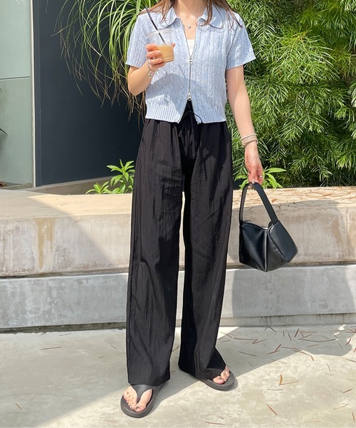 LE MORE（リモア）の「ケーブルショートWジップニット（ニット/セーター・レディース・ブルー/グレー/アイボリー/ブラック/ピンク・FREE）」の12枚目の写真