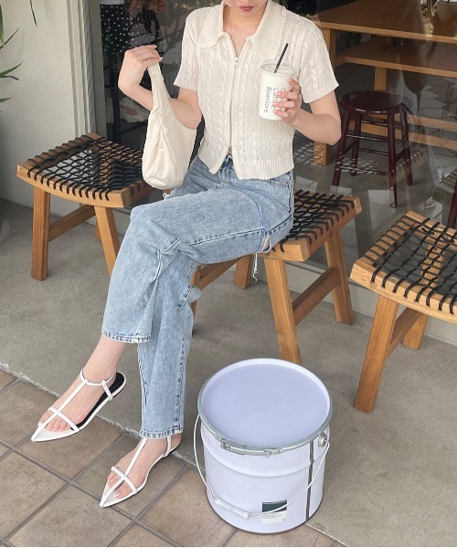 LE MORE（リモア）の「ケーブルショートWジップニット（ニット/セーター・レディース・ブルー/グレー/アイボリー/ブラック/ピンク・FREE）」の20枚目の写真