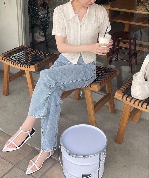 LE MORE（リモア）の「ケーブルショートWジップニット（ニット/セーター・レディース・ブルー/グレー/アイボリー/ブラック/ピンク・FREE）」の22枚目の写真