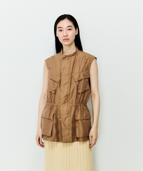 UNFIL（アンフィル）の「unfil　cotton&silk zip jacket（その他アウター・レディース・ブラウン/ライトピンク・0）」の2枚目の写真