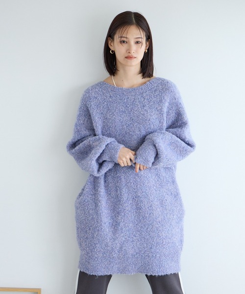 LOWRYS FARM（ローリーズファーム）の「２ＷＡＹＢＩＧカーディガンミニワンピース　968621（チュニック・レディース・アイボリー/ブラウン系その他/ブラウン/グレー/パープル・FREE）」の5枚目の写真