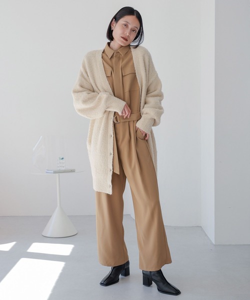 LOWRYS FARM（ローリーズファーム）の「２ＷＡＹＢＩＧカーディガンミニワンピース　968621（チュニック・レディース・アイボリー/ブラウン系その他/ブラウン/グレー/パープル・FREE）」の6枚目の写真