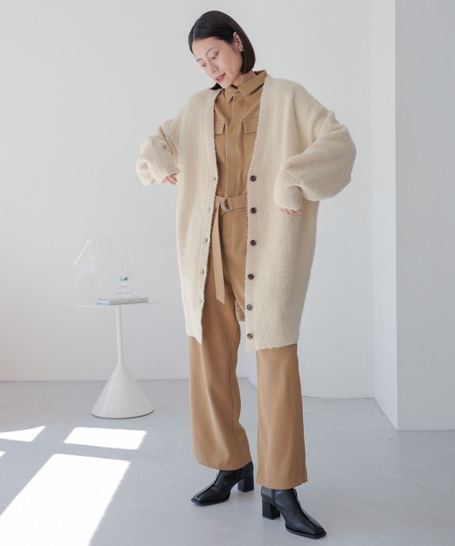 LOWRYS FARM（ローリーズファーム）の「２ＷＡＹＢＩＧカーディガンミニワンピース　968621（チュニック・レディース・アイボリー/ブラウン系その他/ブラウン/グレー/パープル・FREE）」の10枚目の写真