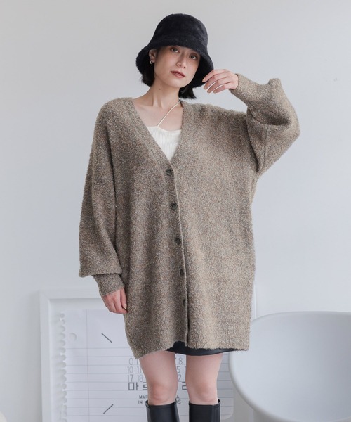 LOWRYS FARM（ローリーズファーム）の「２ＷＡＹＢＩＧカーディガンミニワンピース　968621（チュニック・レディース・アイボリー/ブラウン系その他/ブラウン/グレー/パープル・FREE）」の11枚目の写真