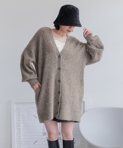 LOWRYS FARM（ローリーズファーム）の「２ＷＡＹＢＩＧカーディガンミニワンピース　968621（チュニック・レディース・アイボリー/ブラウン系その他/ブラウン/グレー/パープル・FREE）」の12枚目の写真