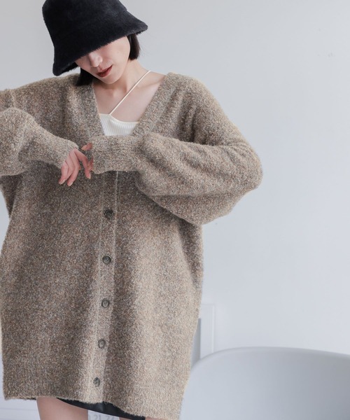 LOWRYS FARM（ローリーズファーム）の「２ＷＡＹＢＩＧカーディガンミニワンピース　968621（チュニック・レディース・アイボリー/ブラウン系その他/ブラウン/グレー/パープル・FREE）」の13枚目の写真