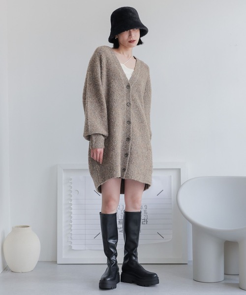 LOWRYS FARM（ローリーズファーム）の「２ＷＡＹＢＩＧカーディガンミニワンピース　968621（チュニック・レディース・アイボリー/ブラウン系その他/ブラウン/グレー/パープル・FREE）」の18枚目の写真