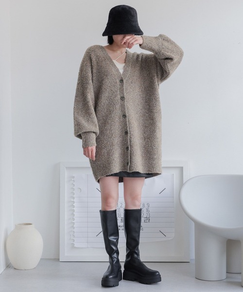 LOWRYS FARM（ローリーズファーム）の「２ＷＡＹＢＩＧカーディガンミニワンピース　968621（チュニック・レディース・アイボリー/ブラウン系その他/ブラウン/グレー/パープル・FREE）」の19枚目の写真