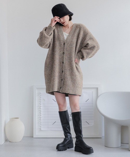 LOWRYS FARM（ローリーズファーム）の「２ＷＡＹＢＩＧカーディガンミニワンピース　968621（チュニック・レディース・アイボリー/ブラウン系その他/ブラウン/グレー/パープル・FREE）」の20枚目の写真