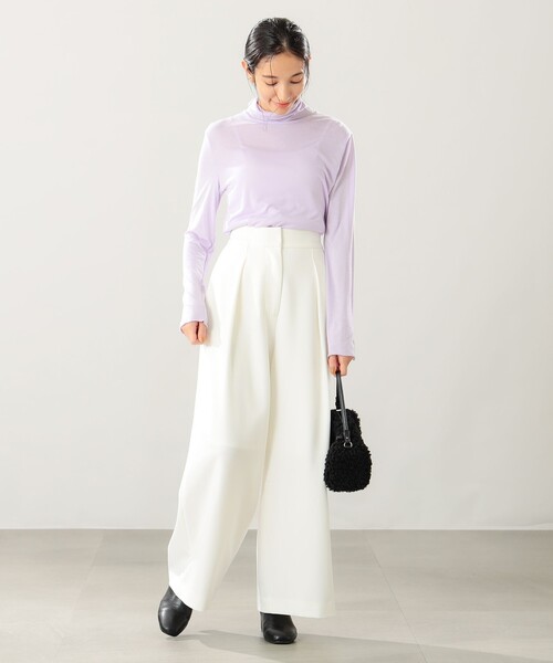 B:MING by BEAMS（ビーミングバイビームス）の「B:MING by BEAMS / シアー タートルネック カットソー（Tシャツ/カットソー・レディース・オフホワイト/ラベンダー/セージグリーン・FREE）」の14枚目の写真
