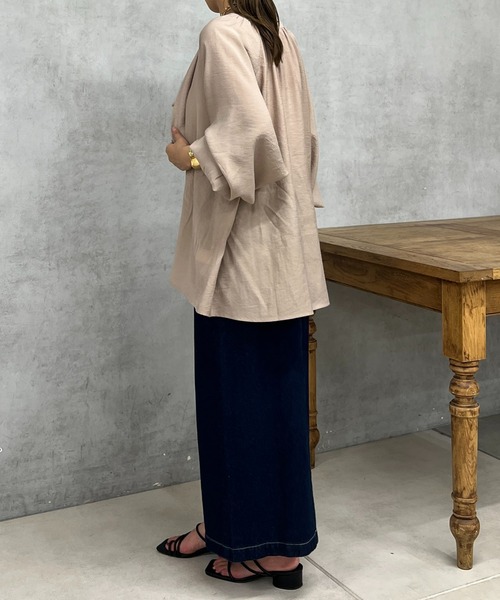 un dix cors（アンディコール）の「スキッパーボリューム袖ブラウス（シャツ/ブラウス・レディース・モカ/オフホワイト・FREE）」の14枚目の写真