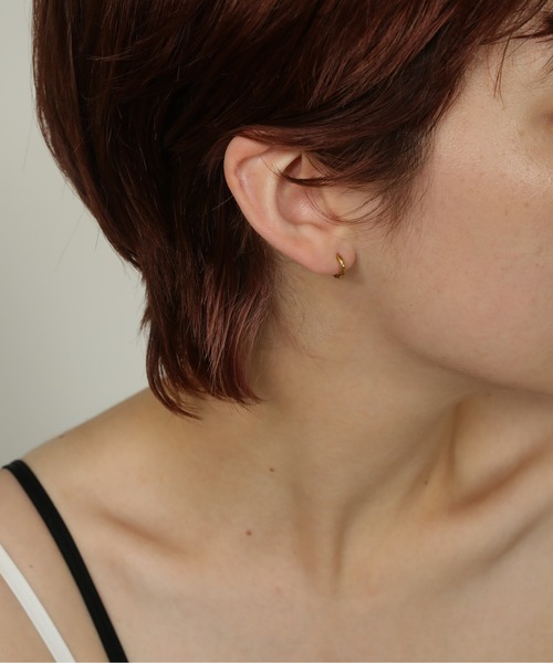 金属アレルギー対応 シンプルフープピアス 9mm 両耳用 サージカル