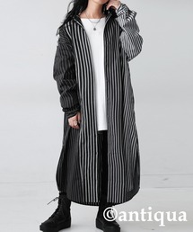 antiqua | 切り替えストライプシャツワンピース(シャツワンピース)
