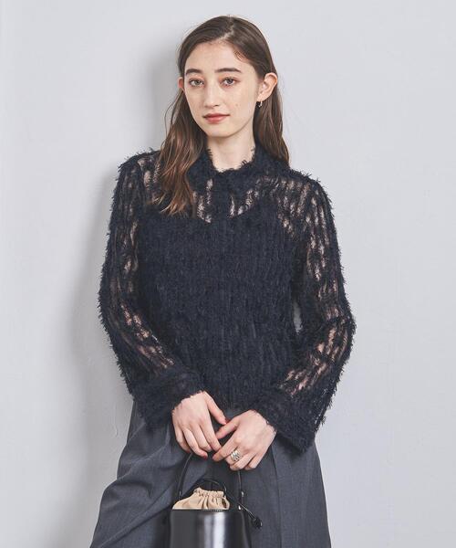 UNITED　ARROWS　ユナイテッドアローズ　フェザー チュール シャツ 新品】ユナイテッドアローズ フェザー チュール シャツ ホワイト