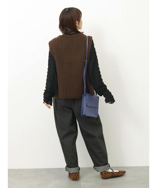 ehka sopo（エヘカソポ）の「フラットショルダーバッグ（ハンドバッグ・レディース・ブラック/ベージュ/ブルー・F）」の9枚目の写真