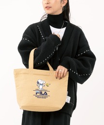 FILA（フィラ）の「FILA フィラ ×PEANUTS ピーナッツ SNOOPY スヌーピー コラボ キルト ヌビ トートバッグ ハンドバッグ サブバッグ（トートバッグ・メンズ）」