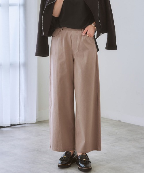 7days Life Styling（セブンデイズライフスタイリング）の「【ウエストすっきり伸び伸び】アクティブストレッチセミワイドパンツ（スラックス・レディース・チェック/ブラック/モカ・S/LL/M/L）」の2枚目の写真