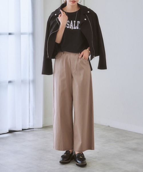 7days Life Styling（セブンデイズライフスタイリング）の「【ウエストすっきり伸び伸び】アクティブストレッチセミワイドパンツ（スラックス・レディース・チェック/ブラック/モカ・S/LL/M/L）」の13枚目の写真