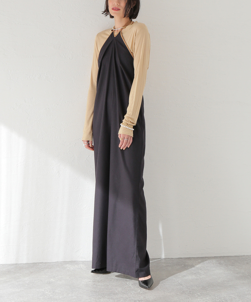 BASERANGE(ベースレンジ)の「【BASERANGE/ベースレンジ】LONG SLEEVE TEE:カットソー(Tシャツ/カットソー・レディース・ピンク/ベージュ/カーキ・SMALL)」の4枚目の写真