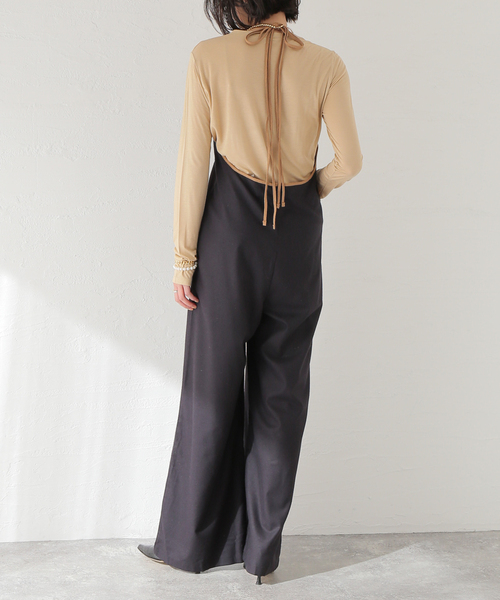 BASERANGE(ベースレンジ)の「【BASERANGE/ベースレンジ】LONG SLEEVE TEE:カットソー(Tシャツ/カットソー・レディース・ピンク/ベージュ/カーキ・SMALL)」の5枚目の写真