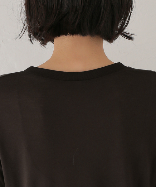 BASERANGE(ベースレンジ)の「【BASERANGE/ベースレンジ】LONG SLEEVE TEE:カットソー(Tシャツ/カットソー・レディース・ピンク/ベージュ/カーキ・SMALL)」の15枚目の写真
