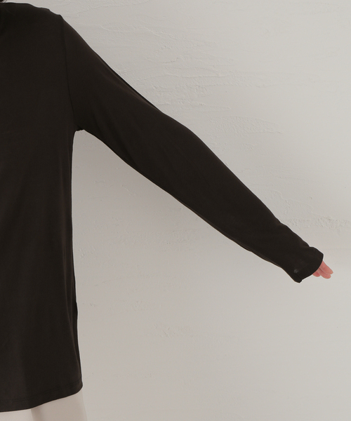 BASERANGE(ベースレンジ)の「【BASERANGE/ベースレンジ】LONG SLEEVE TEE:カットソー(Tシャツ/カットソー・レディース・ピンク/ベージュ/カーキ・SMALL)」の16枚目の写真