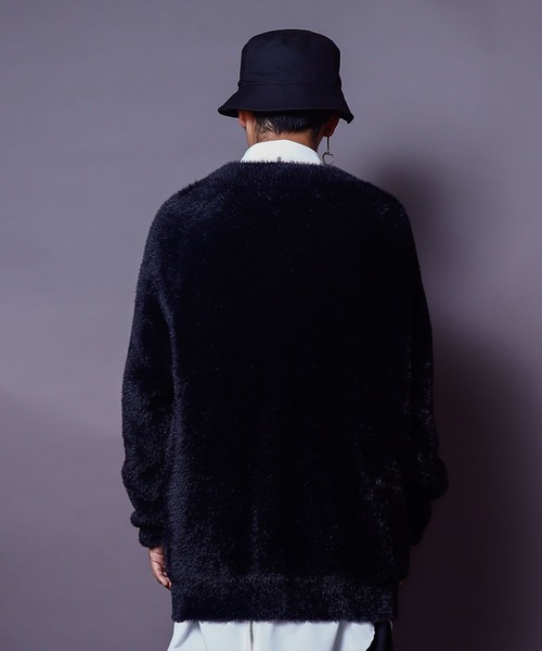 rovtski（ロフトスキー）の「MOHAIR LIKECREW SWEATER/ビッグシルエット モヘアライク　シャギーニット クルーネックセーター（ニット/セーター・メンズ・ワイン/ブラック・FREE）」の22枚目の写真