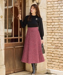 ラメツイードフレアスカート