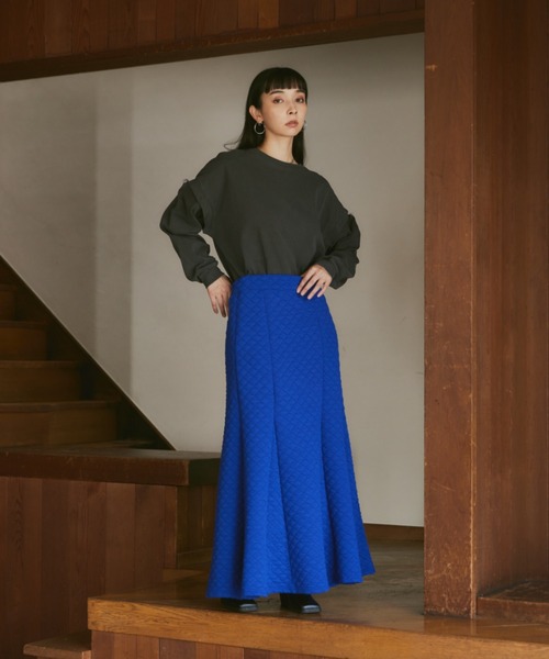 Happy John（ハッピージョン）の「multiway pigment long Tee/マルチウェイピグメントロンT（Tシャツ/カットソー・レディース・ブラック/オレンジ/アイボリー/ブルー・FREE）」の15枚目の写真