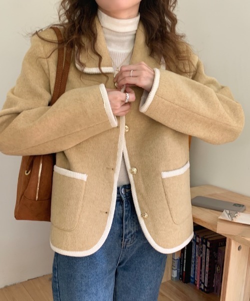 セール】ステンカラーパイピングジャケット（その他アウター）｜LAC