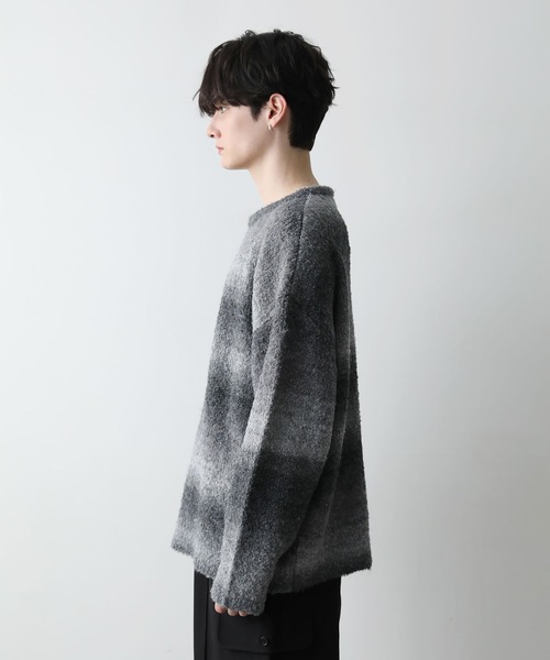 グラデーションブークレ天竺編みニット（ニット/セーター）｜ETELIO（エテリオ）