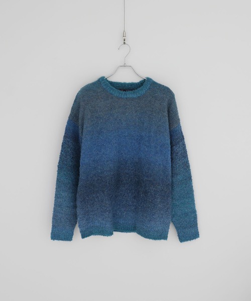グラデーションブークレ天竺編みニット（ニット/セーター）｜ETELIO（エテリオ）