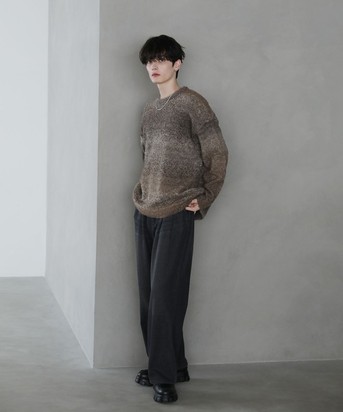 グラデーションブークレ天竺編みニット（ニット/セーター）｜ETELIO（エテリオ）